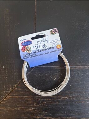 Darice Aluminum Jewelry Wire - Silver 18 Gauge x 3 yd Lightweight Malleable